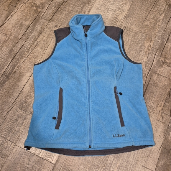 LL Bean Womens Light Blue Fleece Vest Size XS - Picture 1 of 6